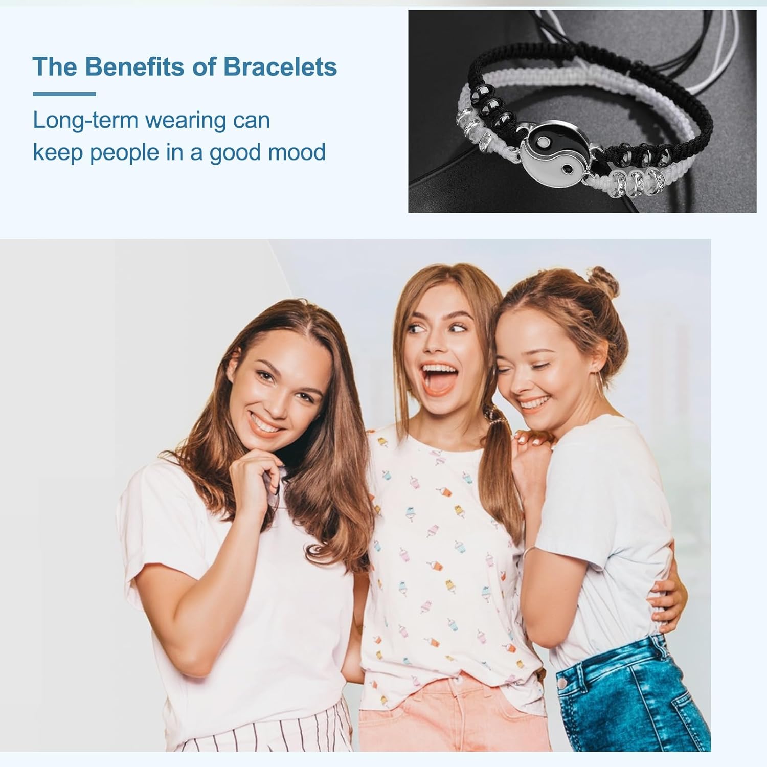 Best Friend Bracelets for 2 Matching Yin Yang Adjustable Cord Bracelet for Bff Friendship Relationship Boyfriend Girlfriend Valentines Gift - Image 8