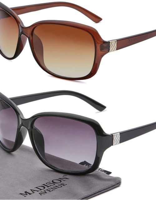 2 Pack Classic Vintage Sunglasses for Women Men,Fashion Sun Shades Glasses with UV400 Protection