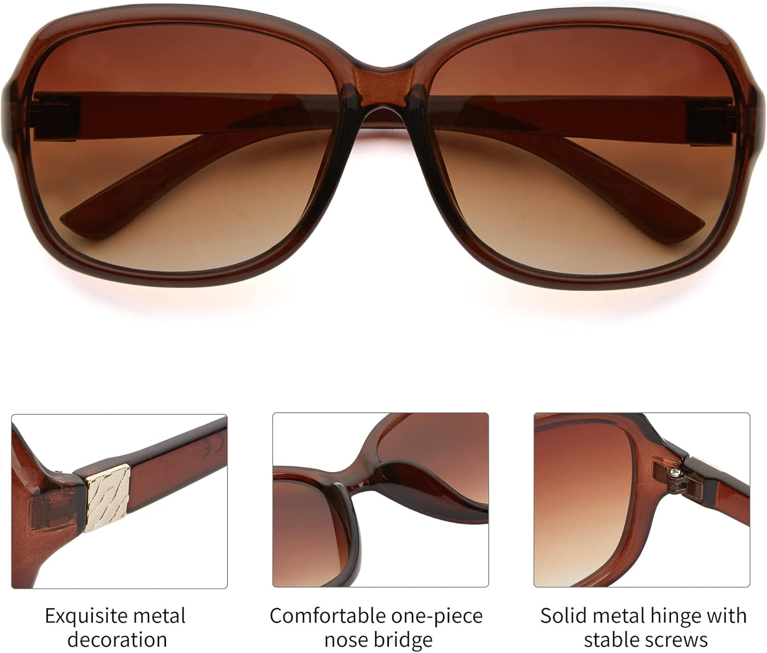 2 Pack Classic Vintage Sunglasses for Women Men,Fashion Sun Shades Glasses with UV400 Protection - Image 4