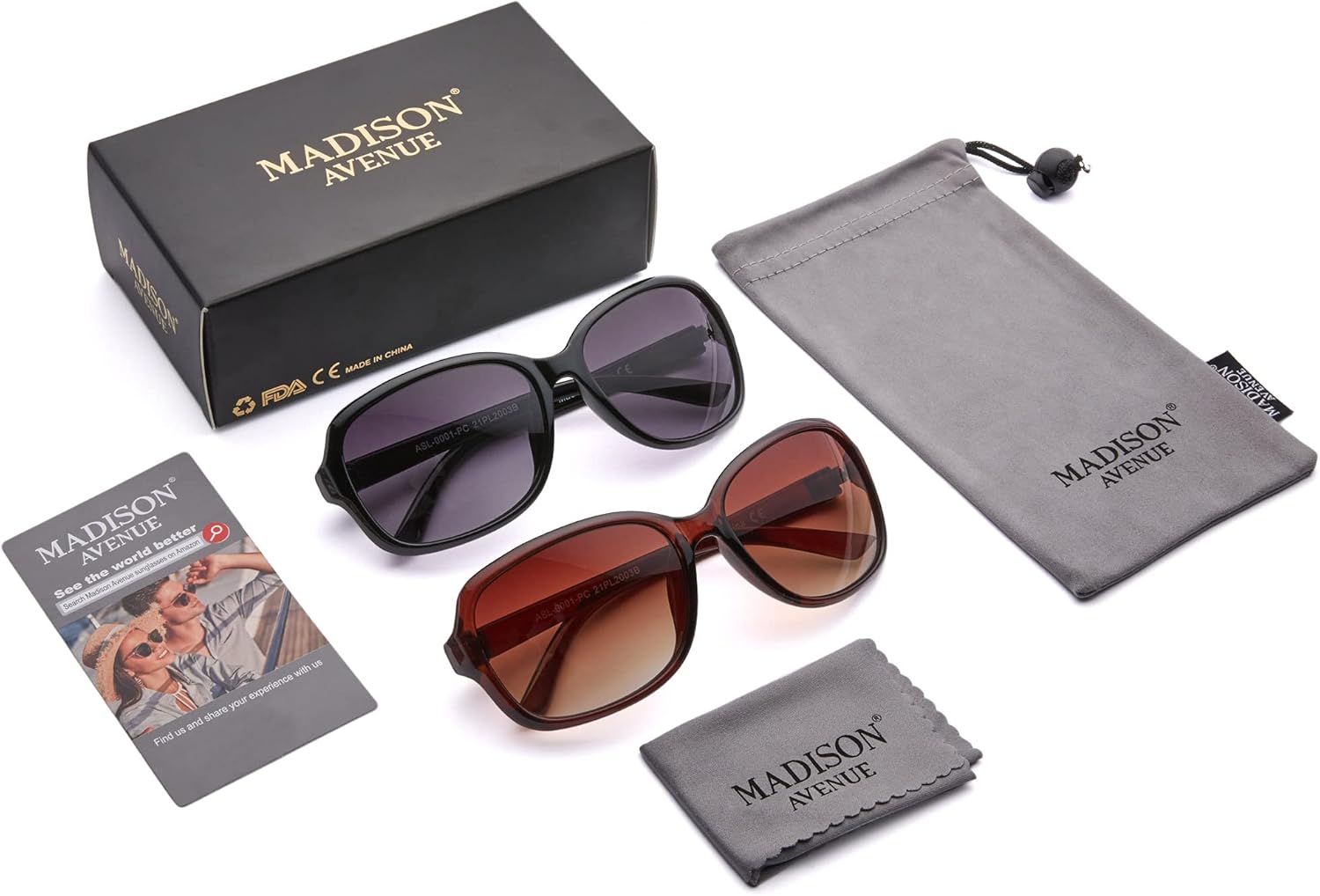2 Pack Classic Vintage Sunglasses for Women Men,Fashion Sun Shades Glasses with UV400 Protection - Image 6