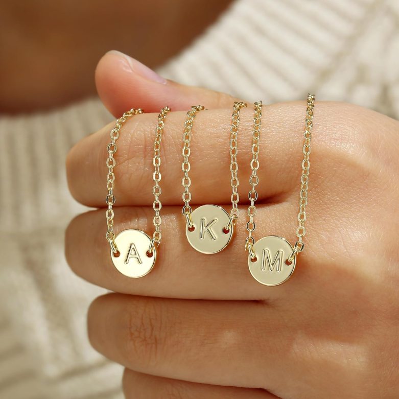 Gold Bracelets for Women Trendy - Mothers Day Gifts 18K Gold Plated Letter Initial Bracelet Dainty Disc Letter D Initial Bracelets for Women Personalized Mothers Day Gifts for Mom From Daughter - Image 7