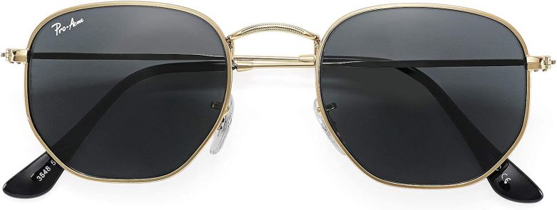 Small Square Sunglasses for Women Men 100% Real Glass Lens Hexagonal Frame - Image 5