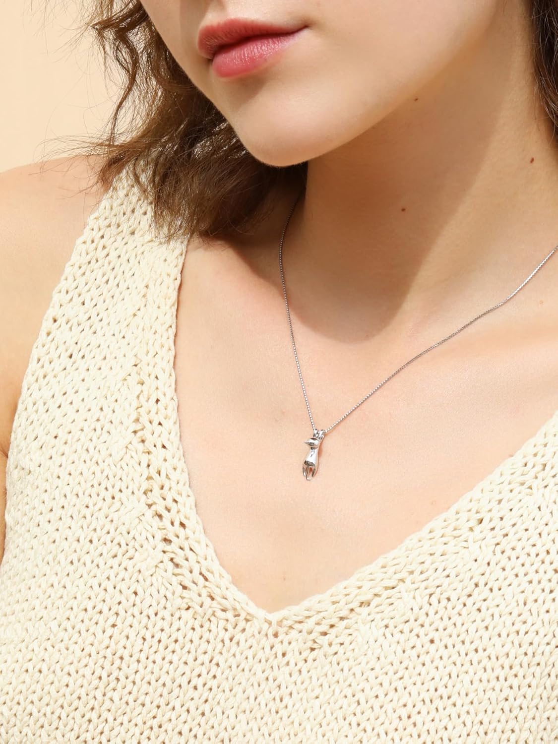 Sterling Silver Cat Necklace - Kitten Jewelry for Women, Cat Mom Gifts - Image 3