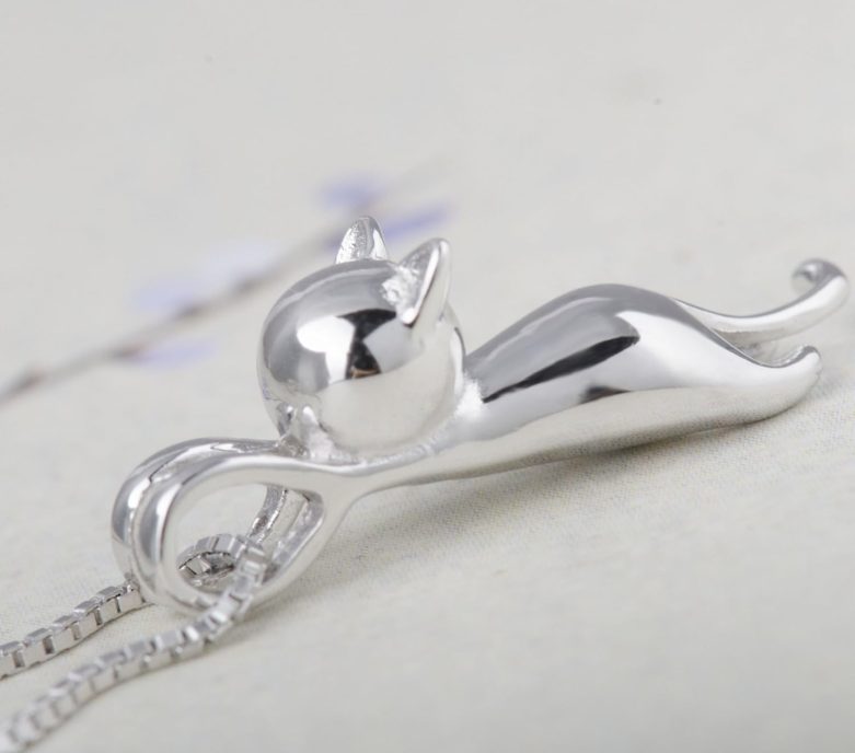 Sterling Silver Cat Necklace - Kitten Jewelry for Women, Cat Mom Gifts - Image 4
