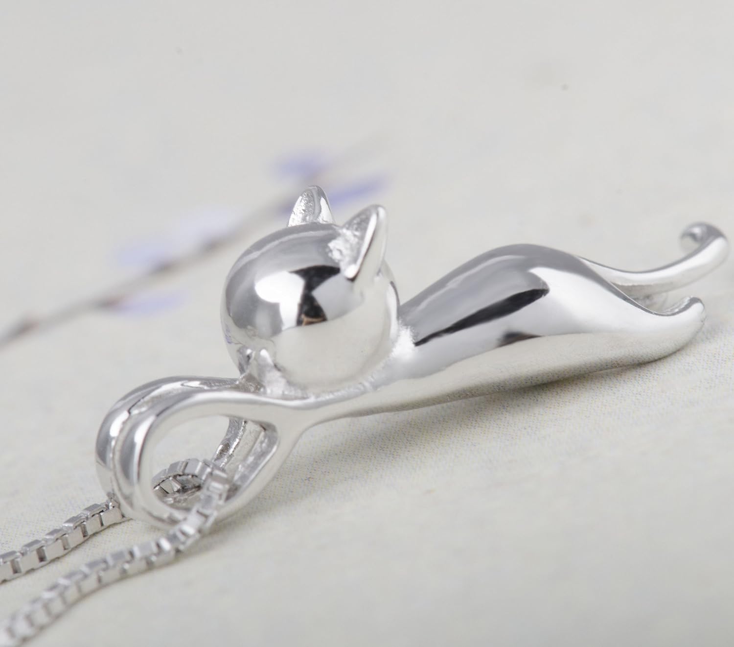 Sterling Silver Cat Necklace - Kitten Jewelry for Women, Cat Mom Gifts - Image 4