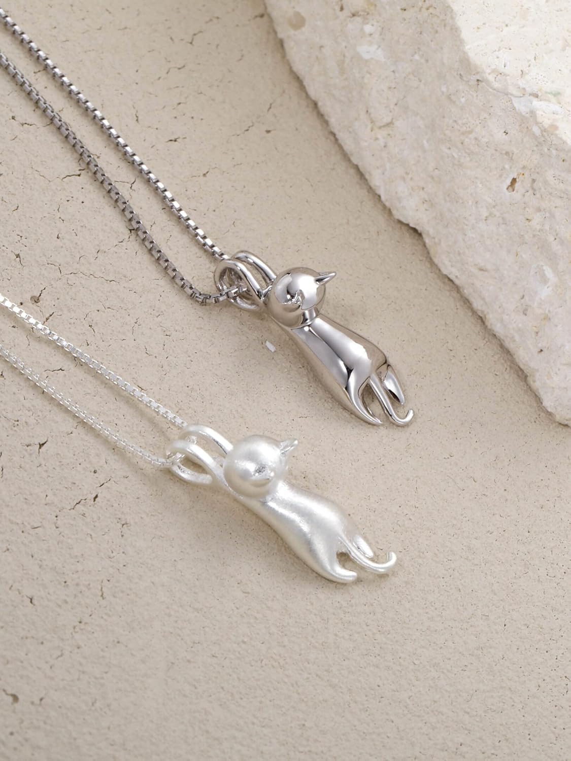 Sterling Silver Cat Necklace - Kitten Jewelry for Women, Cat Mom Gifts - Image 6