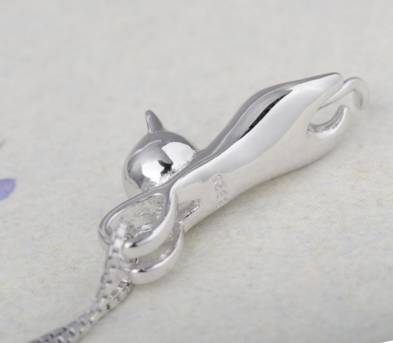 Sterling Silver Cat Necklace - Kitten Jewelry for Women, Cat Mom Gifts - Image 8