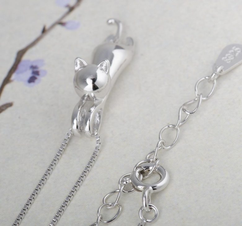 Sterling Silver Cat Necklace - Kitten Jewelry for Women, Cat Mom Gifts - Image 9
