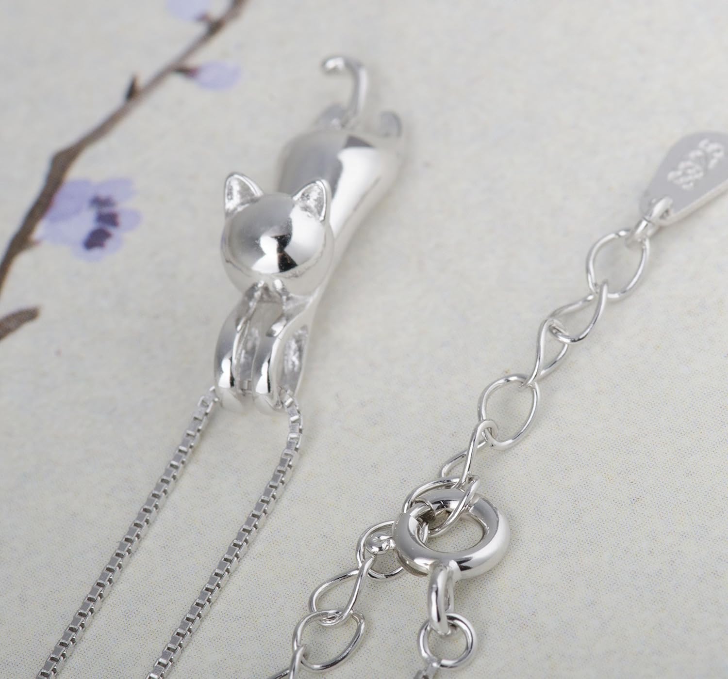 Sterling Silver Cat Necklace - Kitten Jewelry for Women, Cat Mom Gifts - Image 9