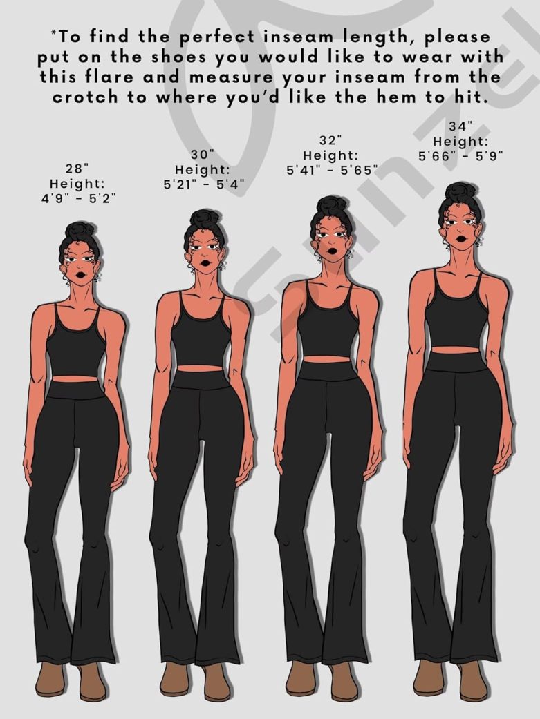 Womens Flare Leggings No Front Seam Flare Yoga Pants with Tummy Control Crossover High Waist and Wide Leg - Image 2