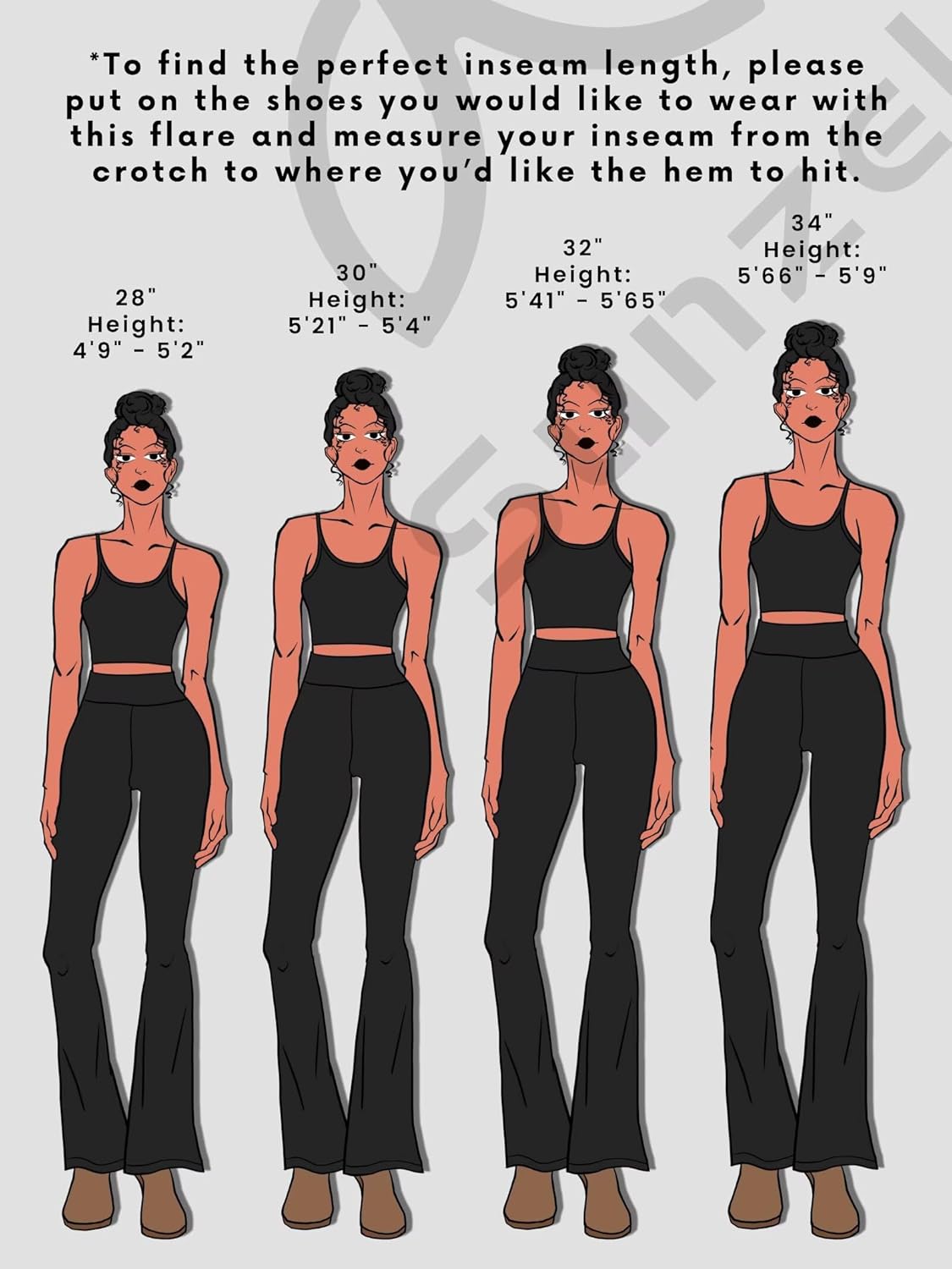 Womens Flare Leggings No Front Seam Flare Yoga Pants with Tummy Control Crossover High Waist and Wide Leg - Image 2